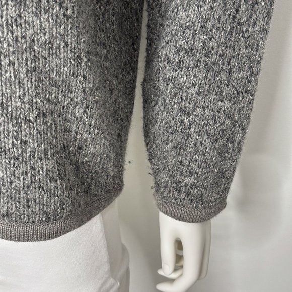Vintage Country Blue Wool Blend Daisy Print Cardigan in Gray Women's Size M - Picture 12 of 17